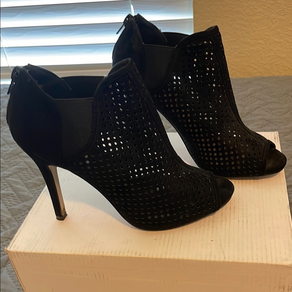Madden Girl Black Peep-Toe Heels with Stiletto